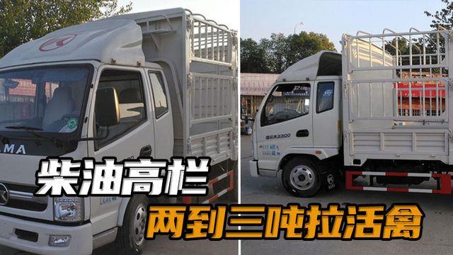 柴油3.8米高栏小货车推荐，拉活禽奥铃m卡江铃顺达小卡油耗对比视频