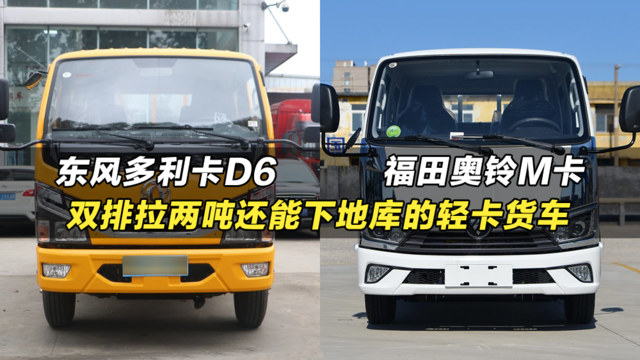 双排拉两吨还能下地库的轻卡货车：东风多利卡D6、福田奥铃M卡