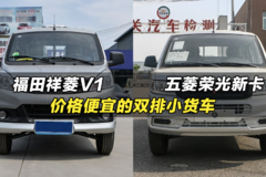 便宜又能拉人载货的双排微卡小货车：五菱荣光新卡、福田祥菱V1