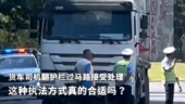 货车司机翻护栏过马路接受处理 这种执法方式真的合理吗？