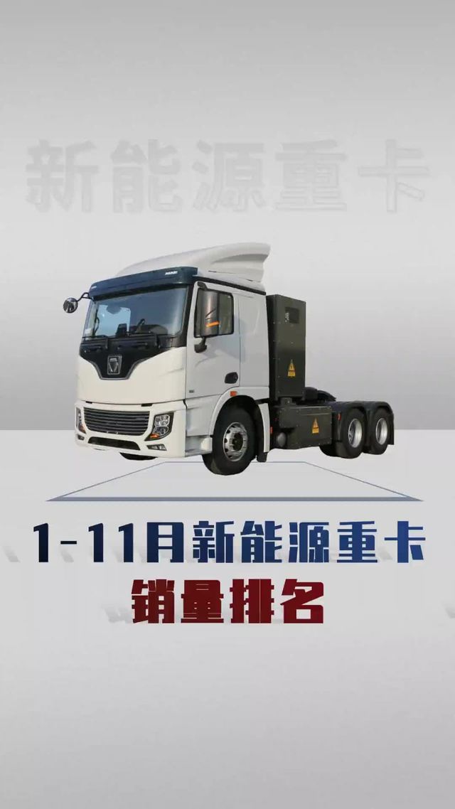 1-11月新能源重卡销量排名