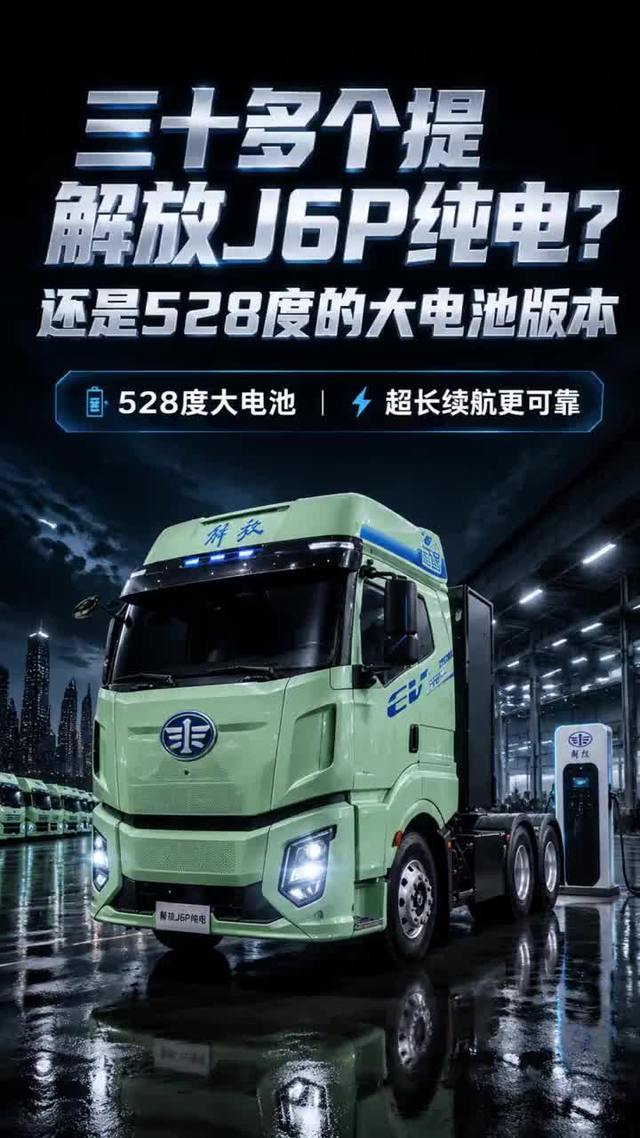 三十多个提解放J6P纯电?还是528度的大电池版本
