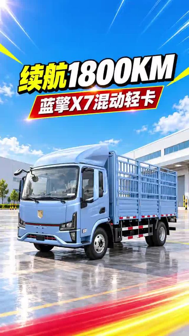 挂绿牌,续航1800KM,潍柴蓝擎X7油电混动轻卡实车配置讲解