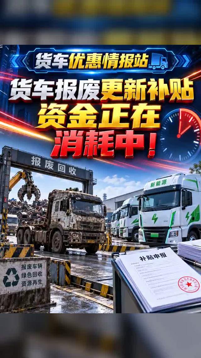 货车报废更新补贴 资金正在消耗中!
