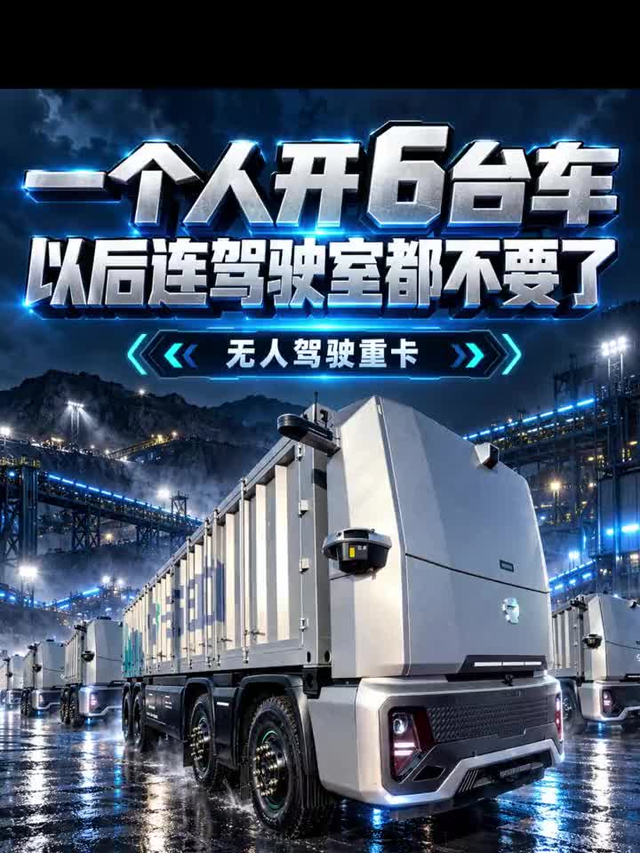 一个人开6台车，以后货车连驾驶室都不要了？