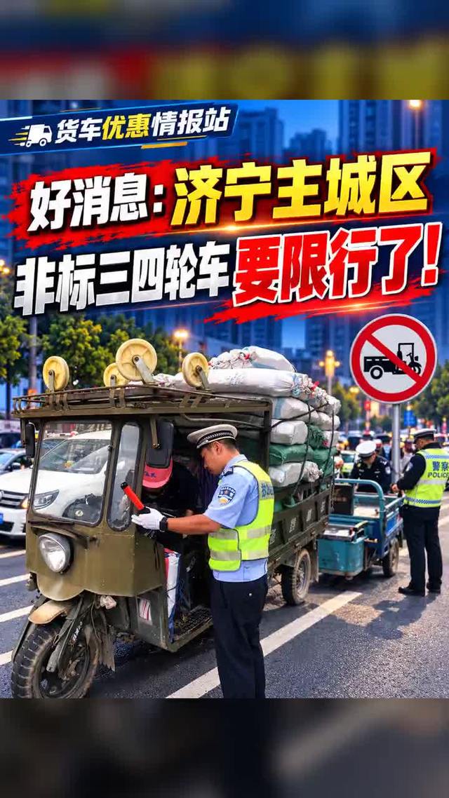济宁主城区非标三四轮车 要限行了!